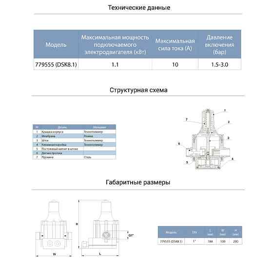Aquatica Контроллер давления электронный 1.1кВт Ø1" AQUATICA (779555) Коломия