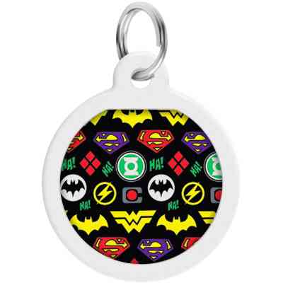 Адресник для животных WAUDOG Smart ID с QR паспортом "Супергерои логомания", круг 25 мм (0625-1014ru-eng) Винница