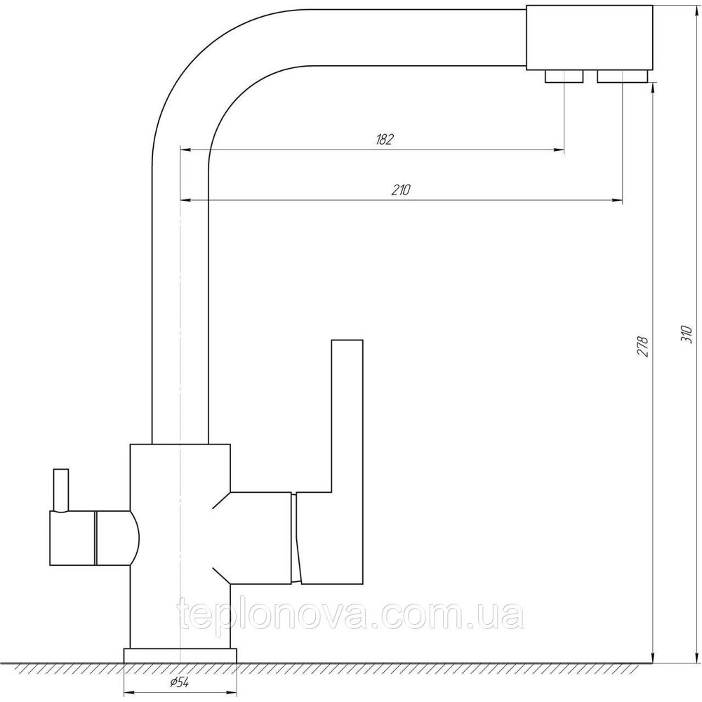 Змішувач для кухні під осмос Globus Lux LAZER GLLR-0444-1-ONIX Чернівці - фото 4