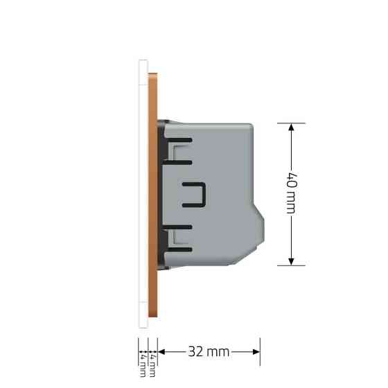 LIVOLO Розумний сенсорний ZigBee вимикач 1 сенсор Livolo золото скло (VL-C7FC1Z-2AP) Коломия