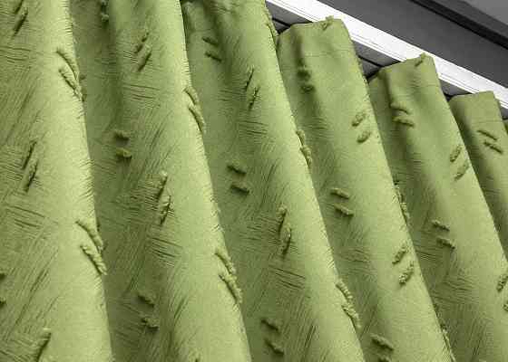 Шторная ткань Лен Букле цвет оливковий 1889ш Киев