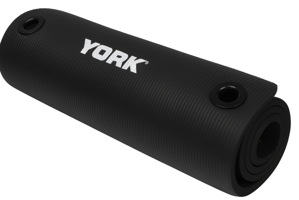 Мат для фітнесу з отворами York Fitness NBR 1см чорний Киев - изображение 1