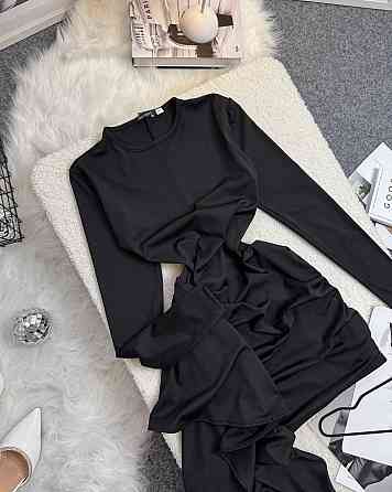 Женское праздничное платье мини со шлейфом микродайвинг Черный, 46/48 Одесса