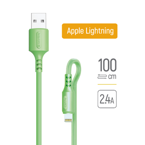 Кабель USB Lightning ColorWay CW-CBUL042-GR 2,4A 1м зелений Житомир