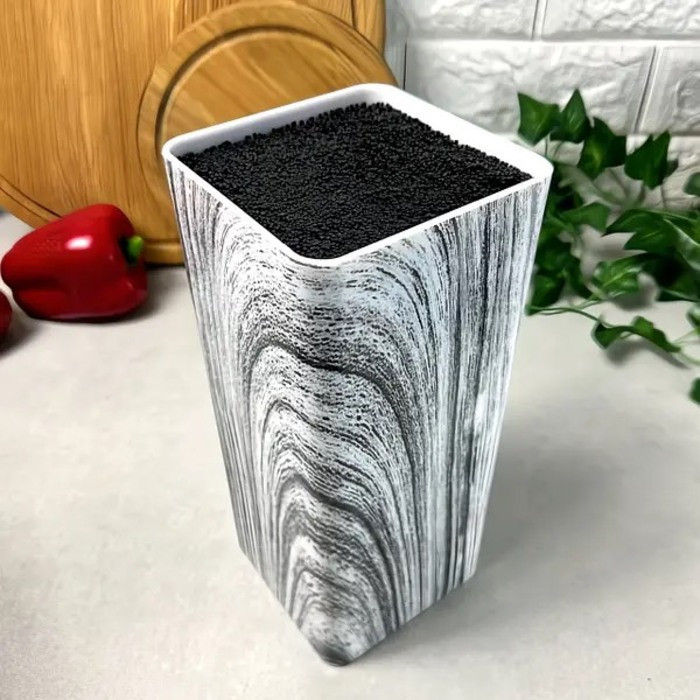 Колодец для ножей белый мрамор Квадрат Н 22 см 10 х 10 см  EMPIRE Одесса - изображение 1