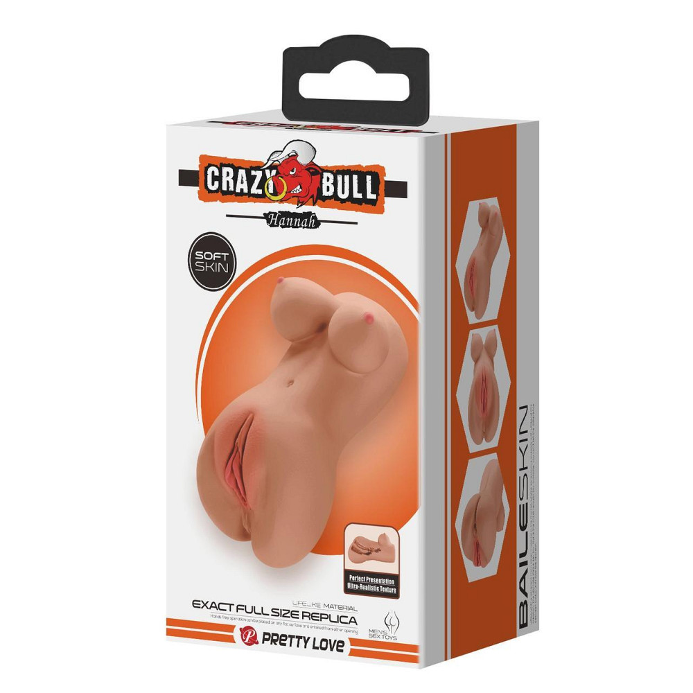 Мастурбатор CRAZY BULL HANNAH, Double-entry masturbator's realistic vagina or anus Sex Aura Київ - фото 3