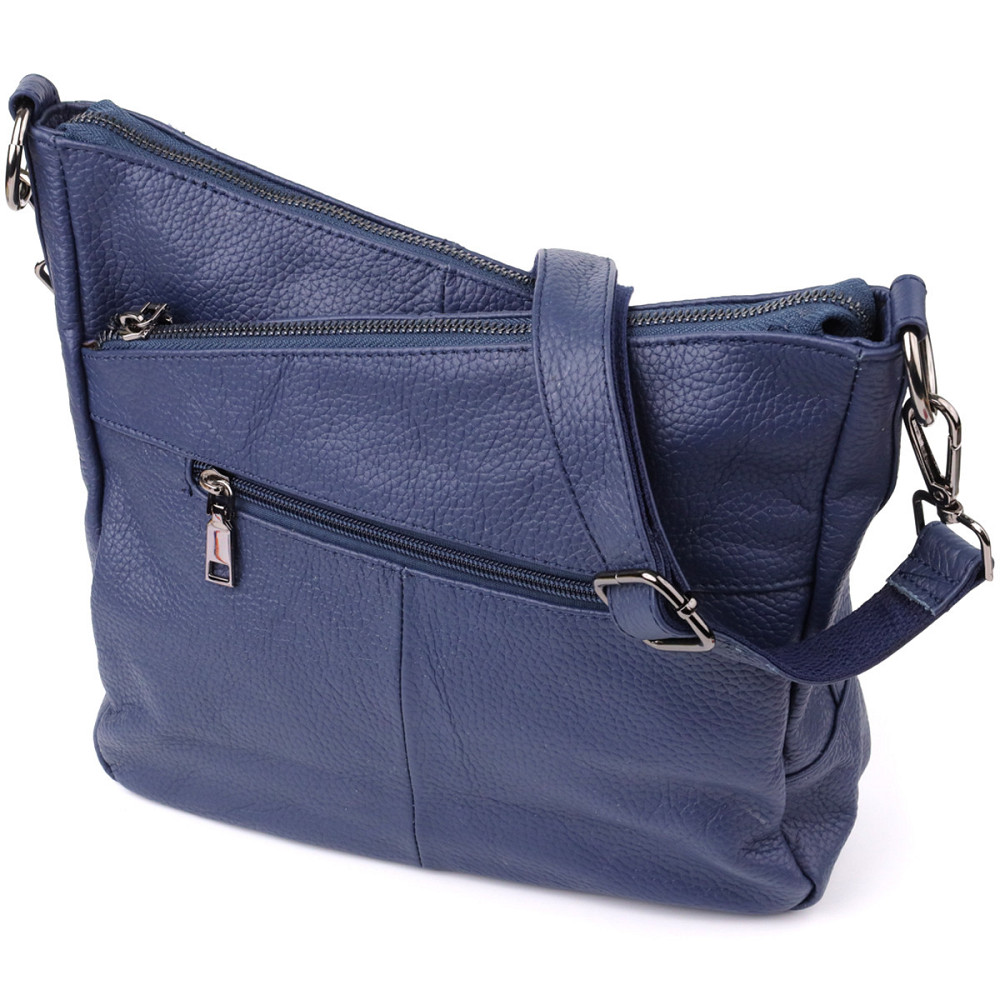 Сумка для жінок на два відділення з натуральної шкіри Vintage 23013 Синій Київ - фото 1
