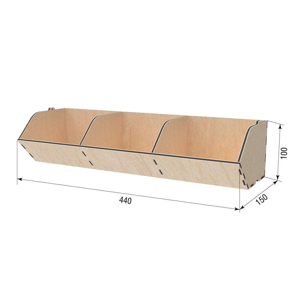 Диспенсер EKOSTAR из фанеры 3 ячейки 440х150х100 Киев - изображение 4