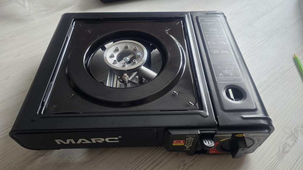 Газовая плита Marc EM BDZ-155-A 2.3кВт c пьезоподжигом и кейсом Черный Винница - изображение 3