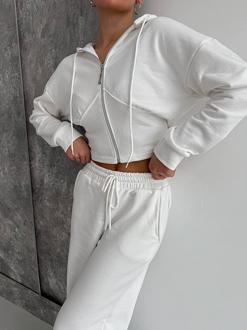 Женский повседневный костюм двойка турецкая петля Молочный, 46/48 Одесса - изображение 9