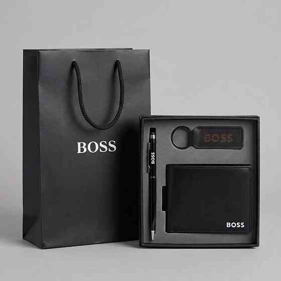 Мужской кошелек Boss в подарочной коробке (7705-3) Киев