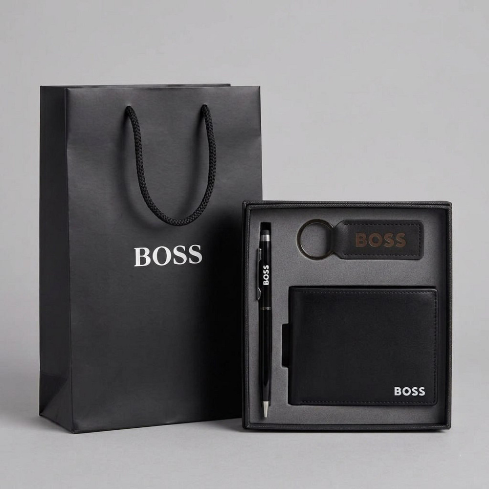 Мужской кошелек Boss в подарочной коробке (7705-3) Киев - изображение 1