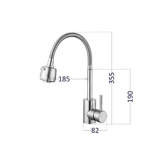 Змішувач для кухні Lidz Aria 015F41 з гнучким виливом (k35) LDARI015F41NKS45306 Nickel Київ