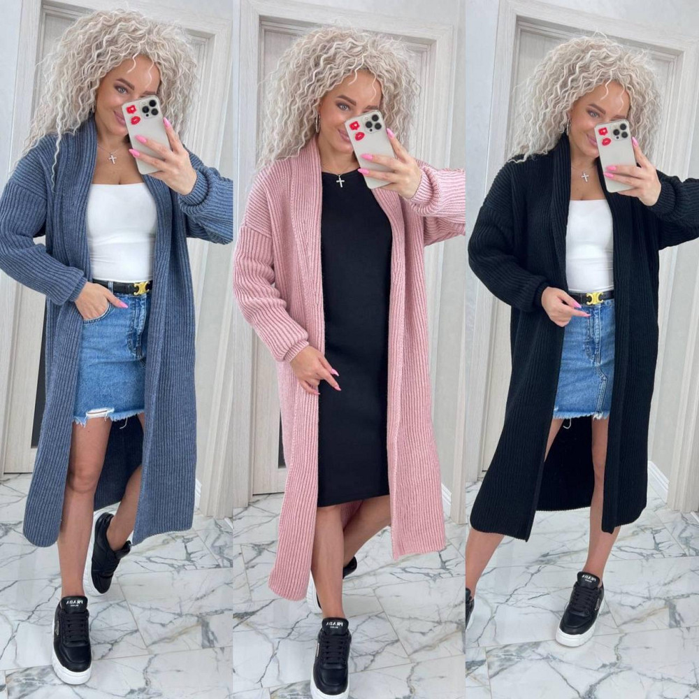 Женский длинный вязаный кардиган оверсайз. 44-50р. Киев - изображение 1