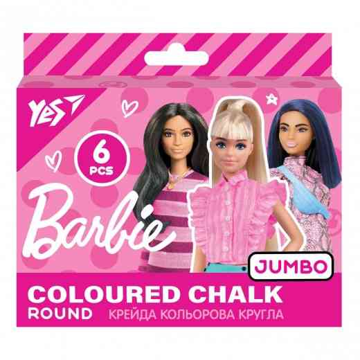 Крейда кольорова 6 шт. "Yes" JUMBO Barbie кругла, 400463, шт Київ
