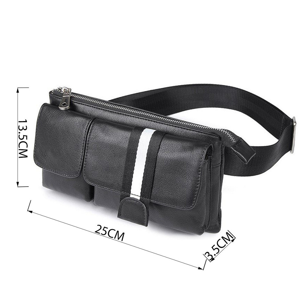 Шкіряна поясна сумка для міста поїздок та щоденного використання Vintage 14953 Чорна Київ - фото 13