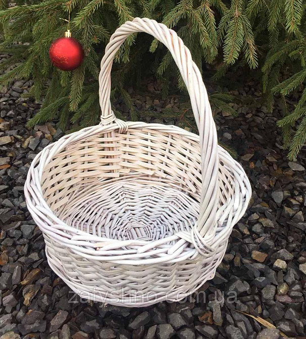 Кошик плетений дитячий | кошик плетений великодні | кошик із лози білий Київ - фото 3