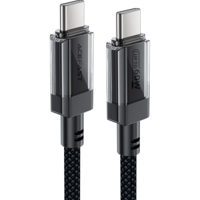 Дата кабель USB-C to USB-C 1.2m 60W stainless steel C12-03 Black Acefast (6974316283317) Вінниця - фото 2