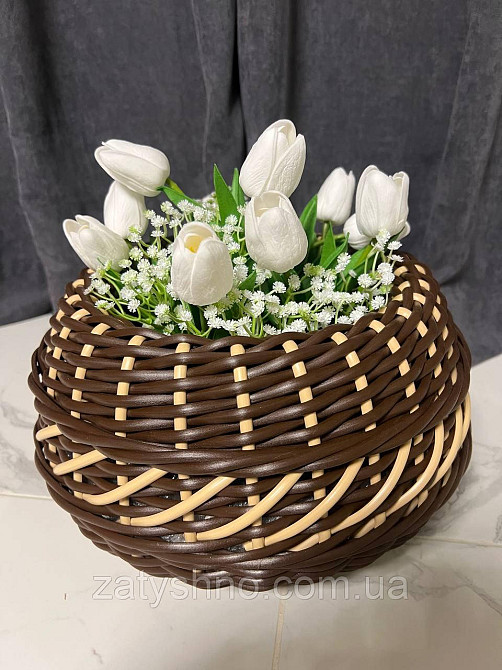 Кошик із ротанга плетений різних кольорів Київ - фото 9