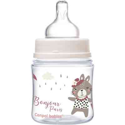 Бутылочка для кормления Canpol babies Bonjour Paris с широким отверстием 120 мл Розовая (35/231_pin) Винница