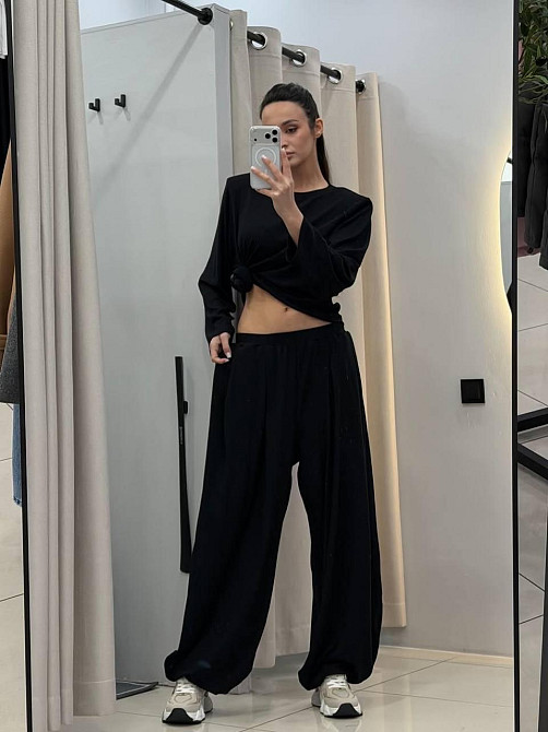 Жіночий стильний повсякденний костюм із натуральної віскози з плечиками турецька віскоза Одеса - фото 3