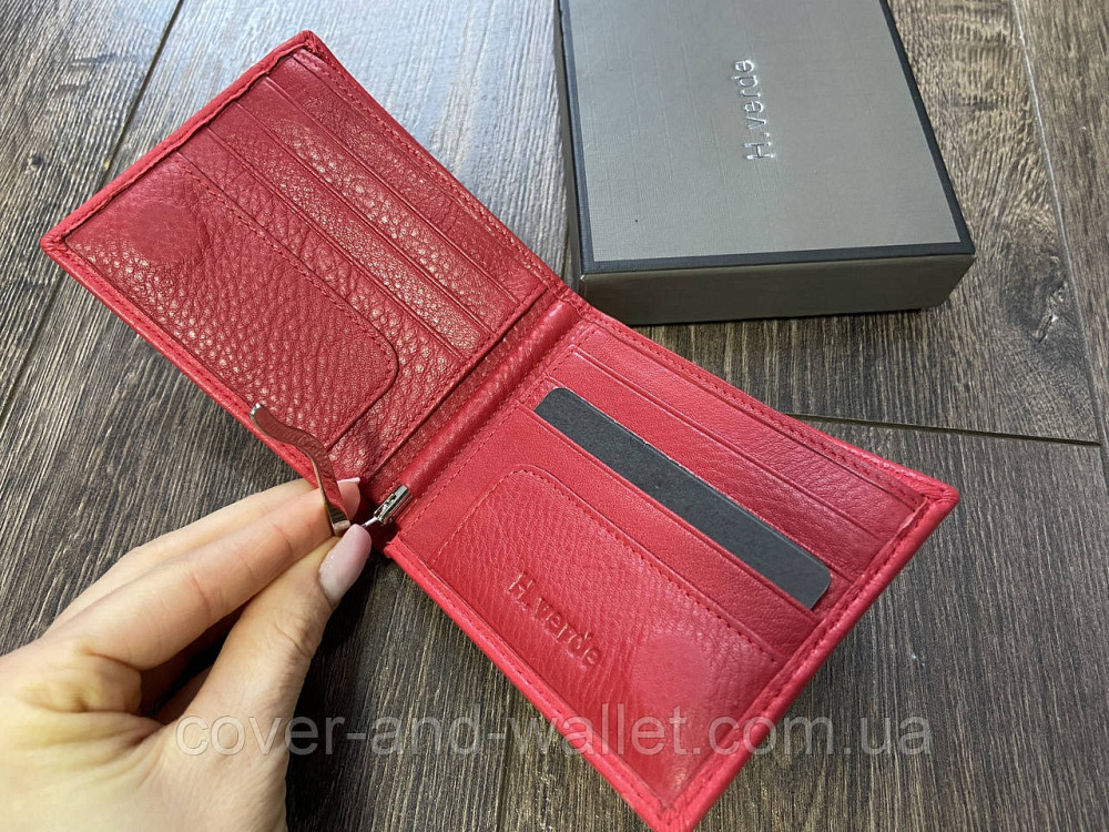 Маленький шкіряний жіночий гаманець на магнітах із затиском Helen Verde Київ - фото 4