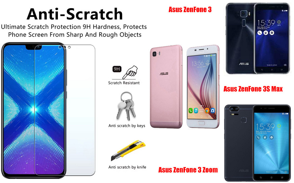 Защитное стекло NeoGlass для Asus ZenFone 3, 3S Max, 3 Zoom – ультрапрозрачное и устойчивое Киев - изображение 1