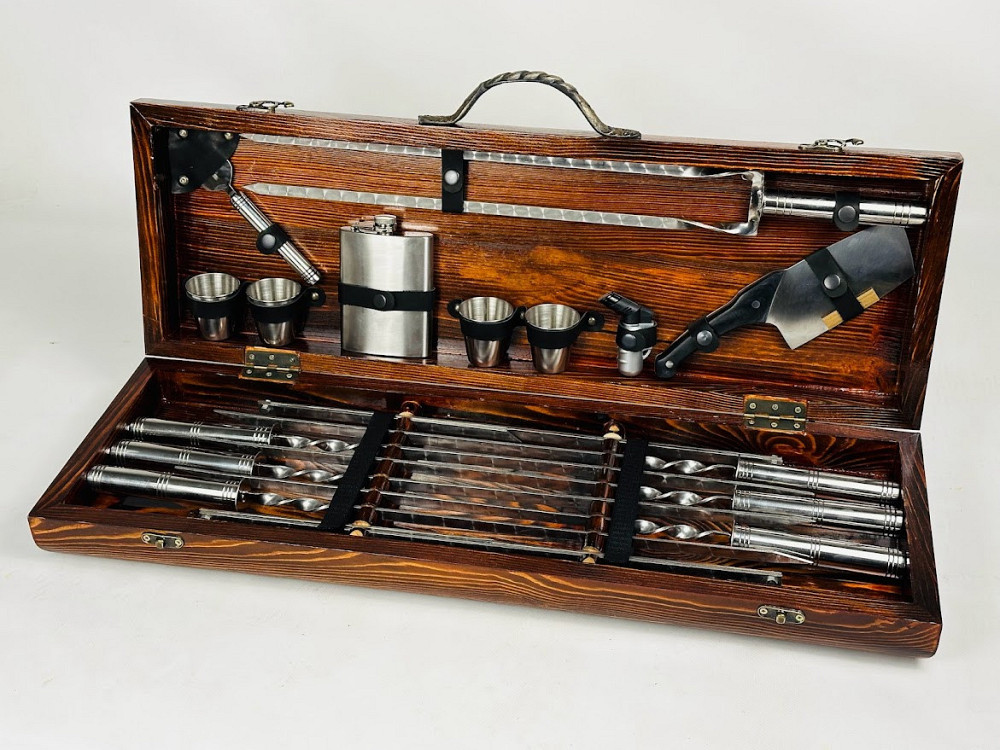 Подарунковий набір шампурів у дерев'яному кейсі СРІБЛО MAX HAPPY DAYS Тернопіль - фото 3