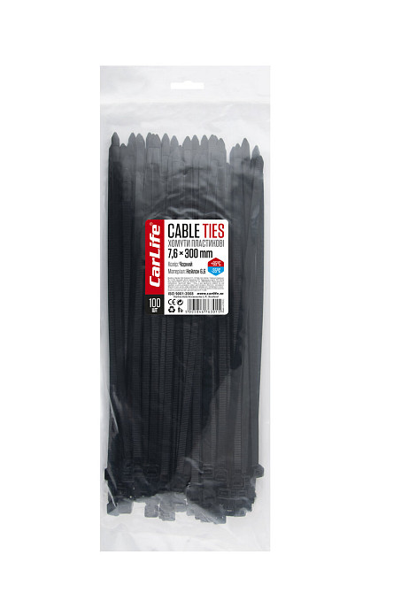 Хомути пластикові чорні 7,6x300мм, 100шт Київ - фото 1