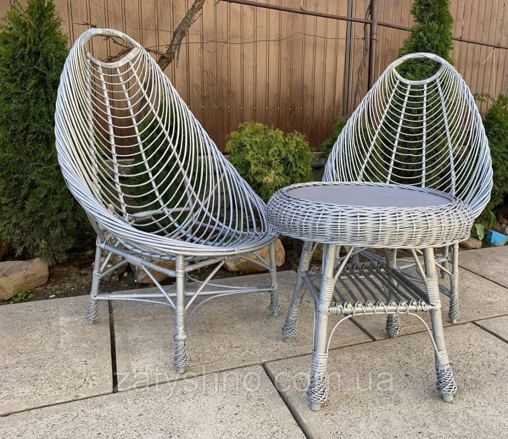 Сірі плетені меблі Київ - фото 4