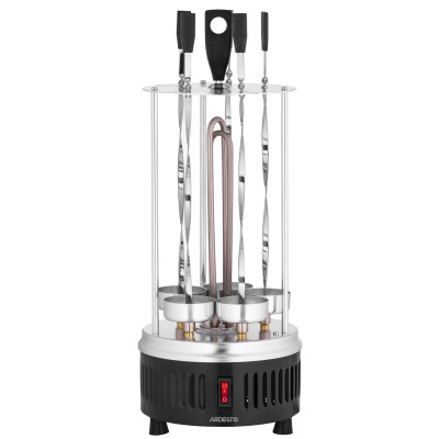 Электрошашлычница Ardesto VEG-HY1000, 900 Вт, 5 шампурів, обертання 360, U-подібні нагрівач (VEG-HY1000) Винница - изображение 1