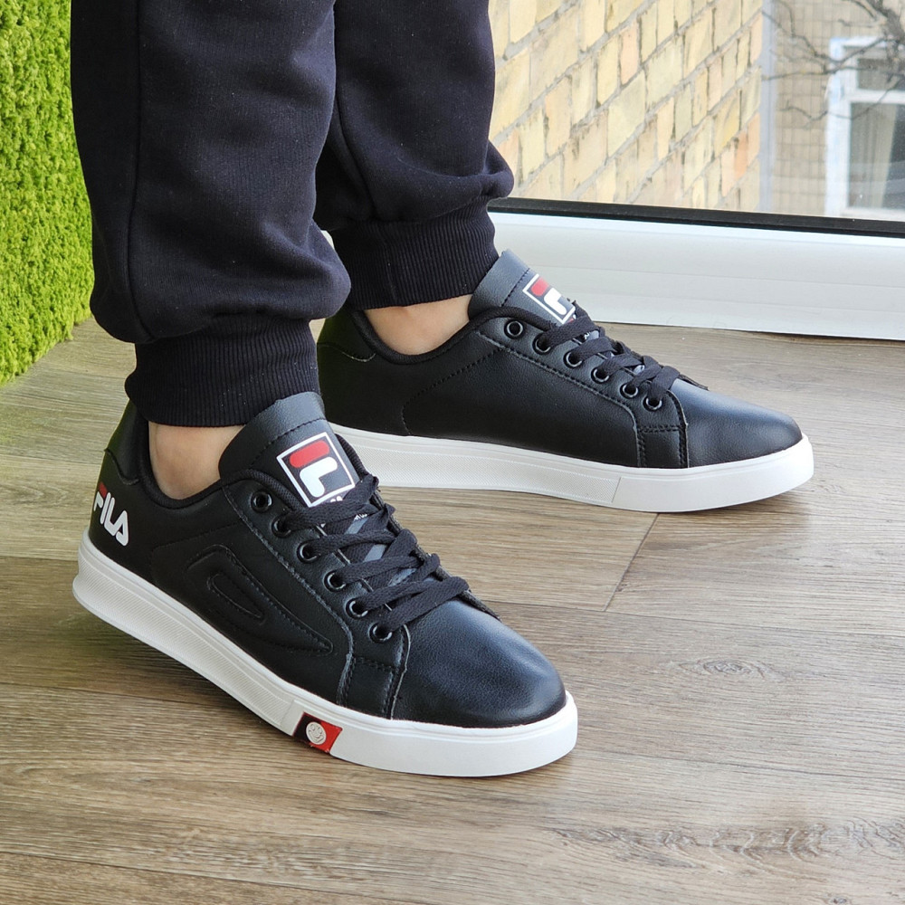 Чоловічі Кросівки FILA Чорні Білі Кеди Філа Шкіряні (розміри: 40,41,42,43,44) Відео Огляд Дніпро - фото 7