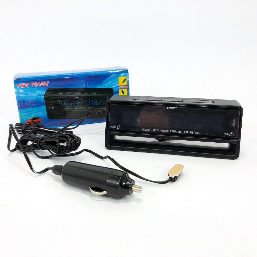 Автомобільний годинник з термометром та PJ-137 вольтметром VST-7010V Київ - фото 9