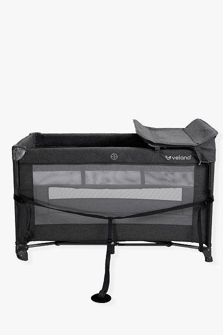 Ліжко-манеж дитяче з другим ярусом та пеленатором VELANO Tino, dark grey Київ - фото 2