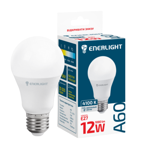 Лампа A60 12W E27 4100К 175-275V LED Enerlight Житомир - фото 1