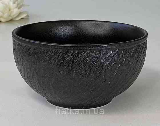Салатник "Чорний обеліск" 15*8 см 700 мл кругла кераміка для дому та ресторанів Київ
