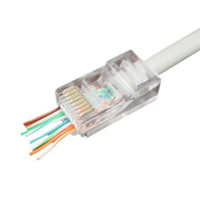 Коннектор RJ45 cat.5e UTP 8P8C (сквозное отв., позолоч. конт.) 100 шт Cablexpert (LC-PTU-01/100) Винница - изображение 2