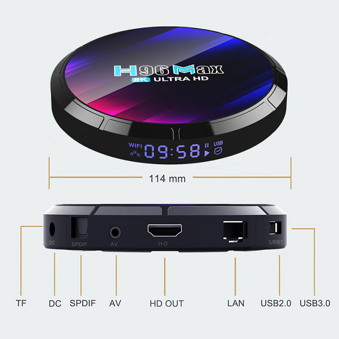 Смарт ТВ приставка H96 Max RK3528 2/16 Гб Smart TV Box Android 13 Андроїд ТВ бокс Київ - фото 5