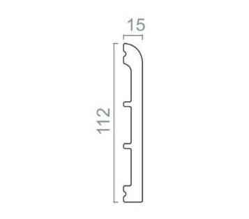 Плинтус Р 112.15 под покраску из полимера высокой плотности  (2000х112х15мм) Днепр