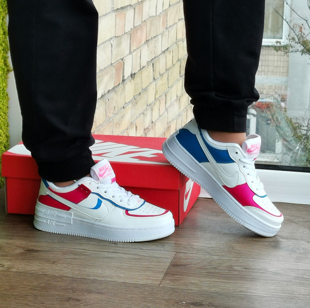 Кроссовки Nike Force Белые Женские Цветн Кожаные Форсы Найк (размеры: 36,37,38,39,40,41) Видео Обзор Днепр - изображение 10