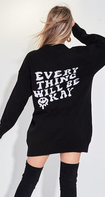 Светр туніка з написом (42-46) Київ - фото 2