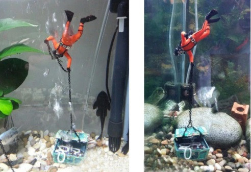 Водолаз декор в акваріум різнобарвний Київ - фото 5