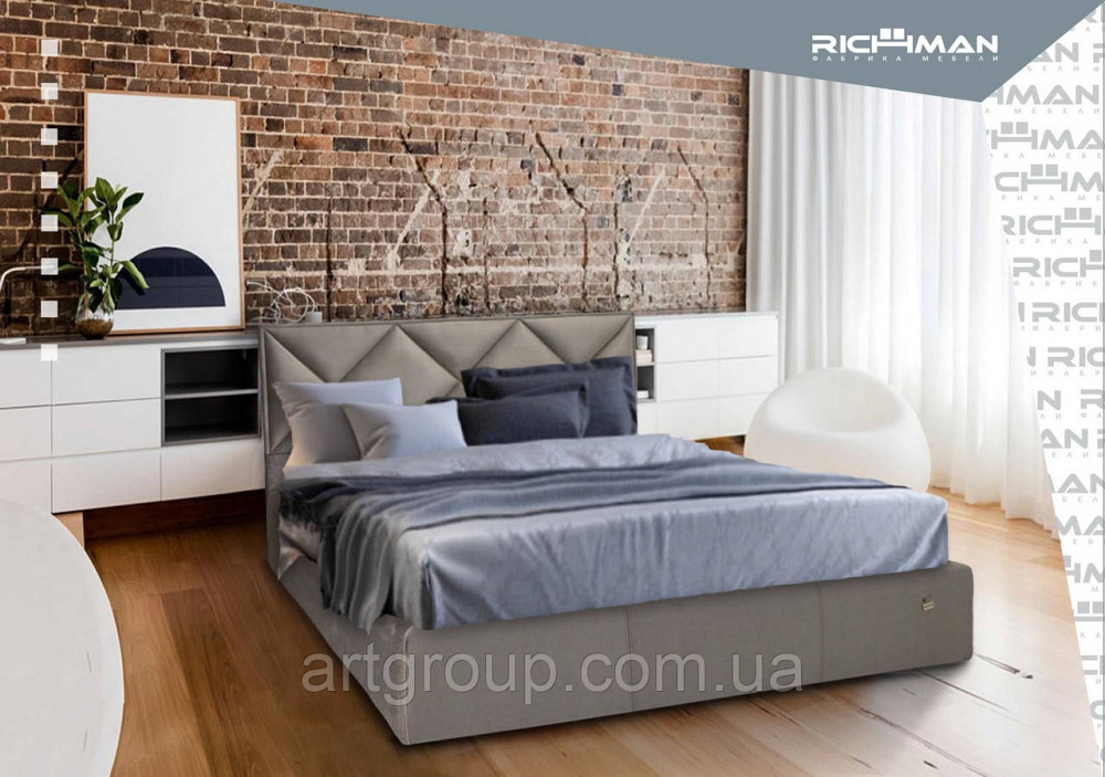 Ліжко Двоспальне Leeds Standart 180 х 190 см Missoni 016 Блакитний Дніпро - фото 14