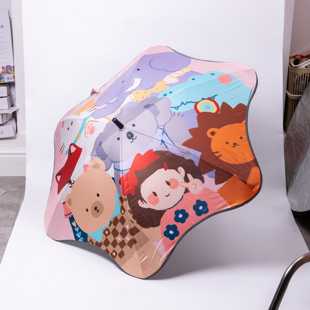 Парасолька дитяча механічна елегантна з принтом міцна надійна з поліестеру діаметр 90 см Фіолетовий HP-23-13V Київ - фото 1