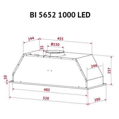 Витяжка кухонна Perfelli BI 5652 WH 1000 LED Вінниця
