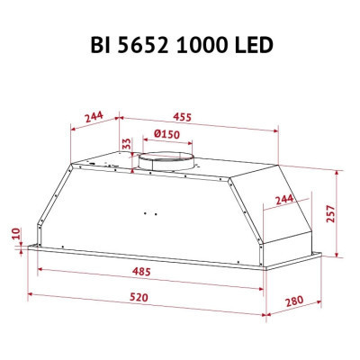 Витяжка кухонна Perfelli BI 5652 WH 1000 LED Вінниця - фото 5
