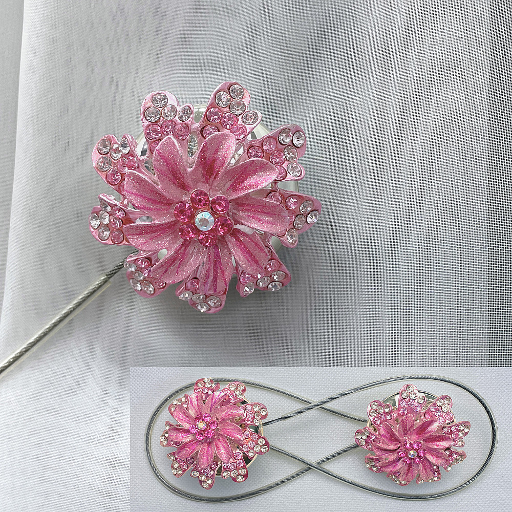 Магніти для штор та гардин "Flowers" набір 2 шт Рожевий (81-213) Київ - фото 1