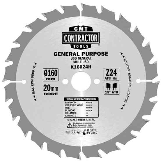 Пиляльний диск по дереву CMT 160x20x24z K2.2/1.4 (K16024) Одеса