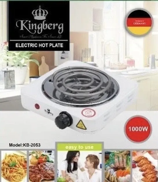 Электроплитка Kingberg KB-2053 компактная настольная плита 1000 Вт с быстрым нагревом и защитой от перегрева Одесса - изображение 1