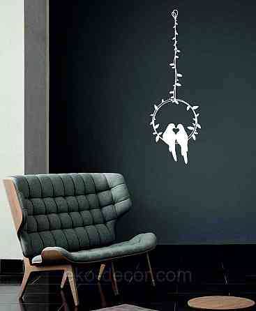 Декоративное настенное Панно «Две птички», Декор на стену 90*29 см, Белый Киев